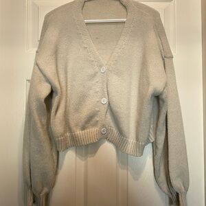 Cozy Cream Button-Up Women's Sweater